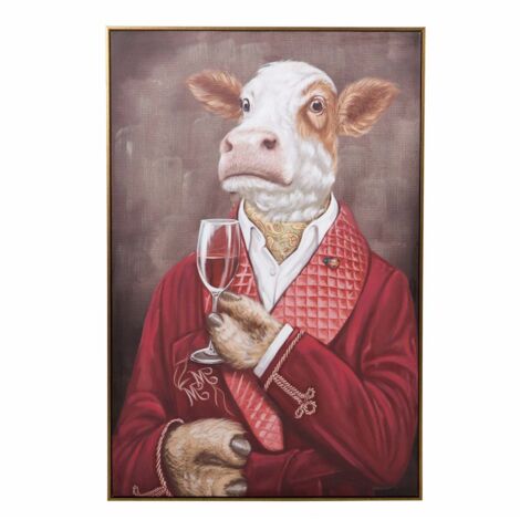 Cuadro Cowman 80% Pintado Mano Marco 80X4X120 Cm (1/2)