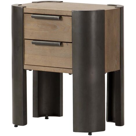 Mesita  Madera Metal Marron Negro 48X35X56 Cm (1/2)