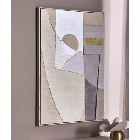 Oleo Abst. Tonos Tierra Lineas Oro C/Marco 72X102 Cms. 72X5X102 Cms