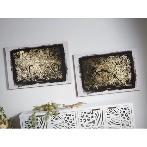 Lienzo Pan Oro Ciudades 90X60 Cms. S/2 90X3X60 Cms (1/3)