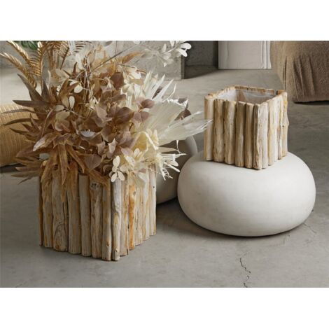 Macetero Cuadrado Madera 35 Cms. S/2 35Dx30 Cms (1/3)