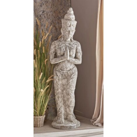 Figura Mujer Buda De Pie Gris Envejecido 165 Cms. 47X47X165 Cms (1/3)