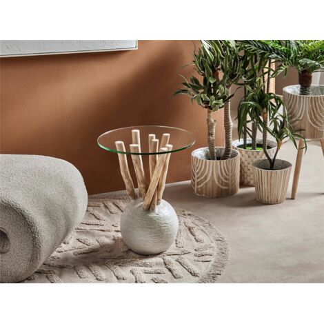 Mesa Aux. Ramas Dolken Y Sobre Cristal 40Dx48 Cms. 40Dx48 Cms (1/3)