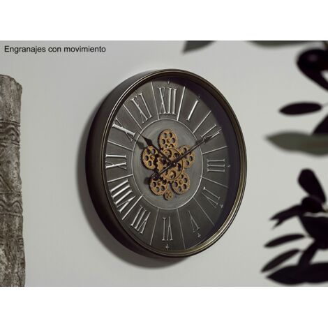 Reloj Mecanismo Pared Plata Envej.60D. Cms. 60Dx8 Cms (1/2)