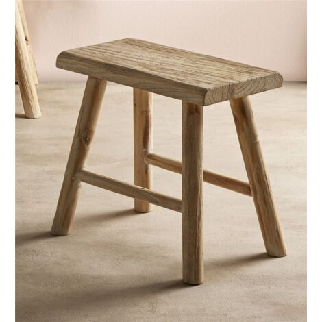 Banqueta Rustica Madera Natural 43 Cms. 43X23X40 Cms