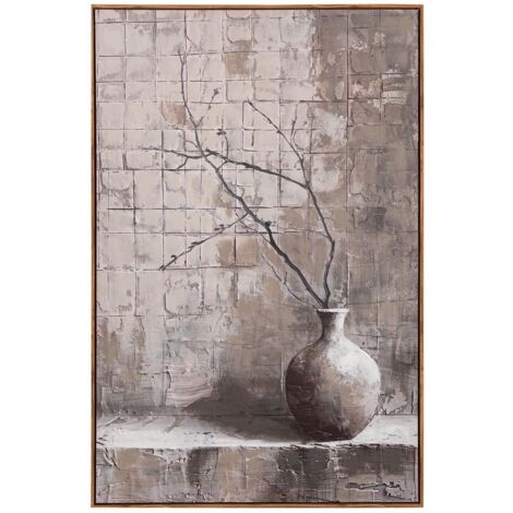 Cuadro Jarron 80% Pintado A Mano 80X4X120 Cm (1/2)