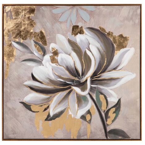 Cuadro Flor 80% Pintado A Mano Y Foil 100X4X100 Cm (1/2)