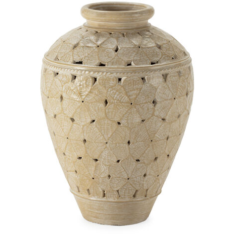 Vasija 60X60X80 Terracota Crema Lavado
