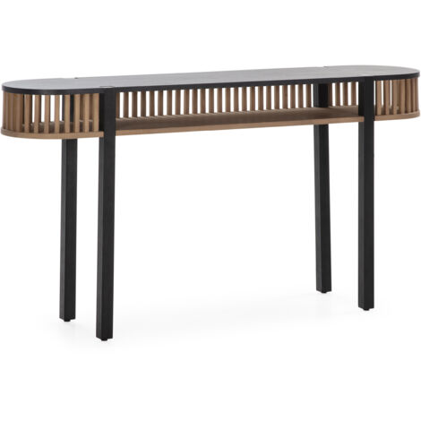 Konsole 150x33x80 Holzsand/Schwarz/Schwarz -Metallmöbel/Konsolen für alle Stile, um dem Haus eine Note zu verleihen (1/4)