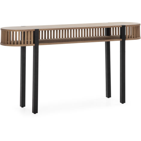 Konsole 150x33x80 Holzsand / Black Metall Möbel / Konsolen für alle Stile, um zu Hause eine Note zu verleihen (1/4)