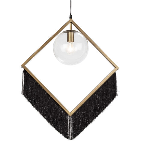 Decke 57x20x80 Glas/Gold Metall/Schwarze Stoffbeleuchtung/Federlampen Alle Stile, um dem Haus einen Hauch zu verleihen (1/3)