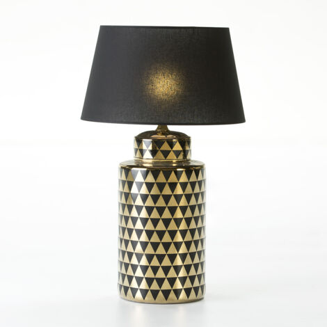 Tischlampe 23x23x51 Gold / Schwarz -Keramik ohne Bildschirmbeleuchtung / Tischlampen für alle Stile, um dem Haus eine Note zu verleihen (1/3)