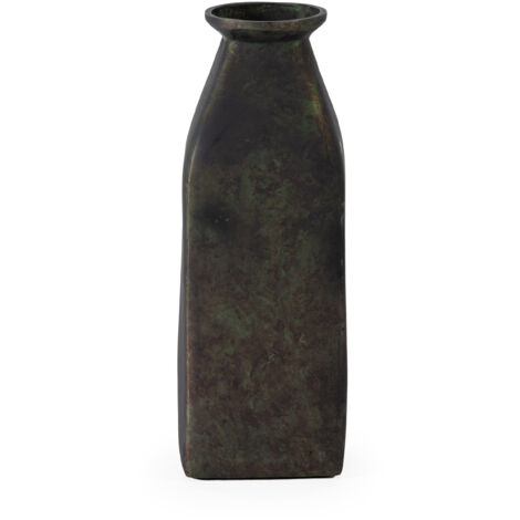 Vase 14x14x38 Accessoires und Geschenke in Oxidgrün -Metall / Vasen, Tibors und Paraplue -Stützen für alle Stile, um dem Haus eine Note zu verleihen (1/2)