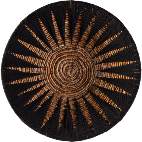 Plato Decorativo 50X50X2 Hoja De Banana Negro/Natural (1/4)