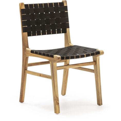 Stuhl 50x56x87 Holz Teak / Outdoor Nylon Stoff / Sofa, Sessel, Chaisspour alle Stile, um zu Hause eine Note zu verleihen (1/5)