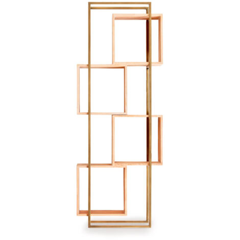 Estanteria 48X20X125 Metal Dorado/Madera Natural (1/2)