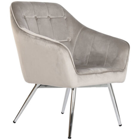 Butaca Poliester Metal 74X67X90 Velvet Gris (1/5)