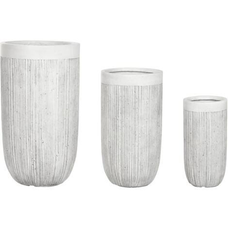Macetero Set 3 Magnesia 44X44X79 Crudo (1/4)