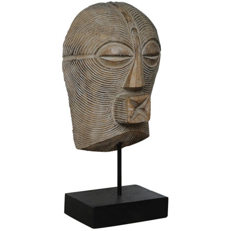 Figura Suar Hierro 30X15X61 Mascara Tribal (1/4)