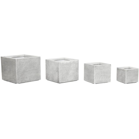 Macetero Set 4 Magnesia 37X37X31,5 Gris (1/4)