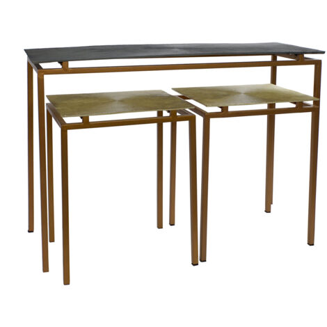 Consola Set 3 Metal Aluminio 109,5X37,5X80 Gris (1/5)