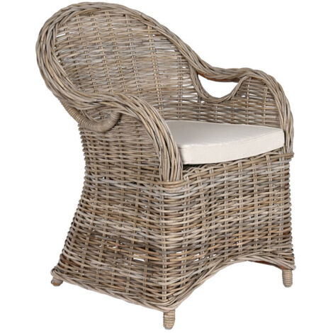 Sillon Ratan 62X70X88 Con Cojin Gris Claro (1/5)