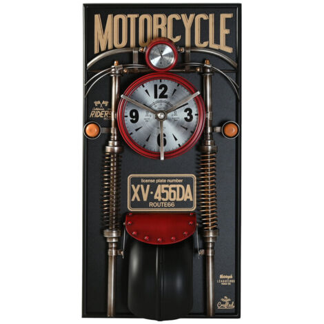 Reloj Pared Metal Pvc 60X18X120 Moto Rojo (1/5)