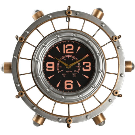 Reloj Pared Hierro 48X11X44,5 Plateado (1/4)