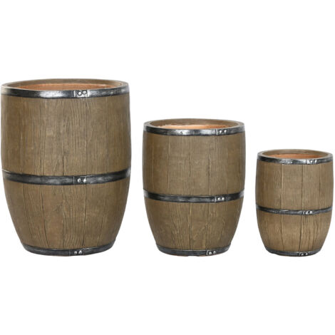 Macetero Set 3 Magnesia 47X47X61 Marron (1/4)