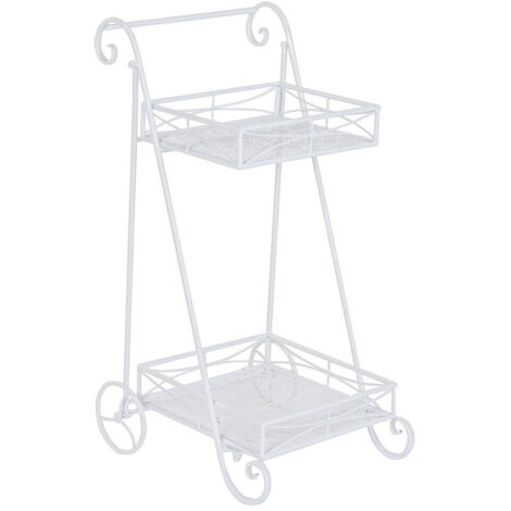 Camarera Hierro 43X38X76 Hojas Blanco