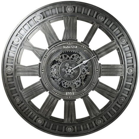 Reloj Pared Hierro 117X7,5X117 Movimiento Plateado (1/5)
