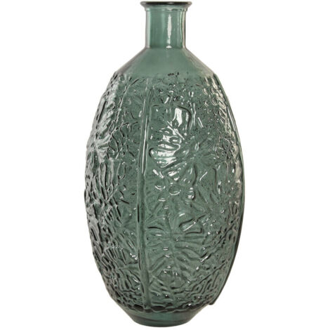 Jarron Cristal Reciclado 29X29X59 Hojas Verde (1/4)