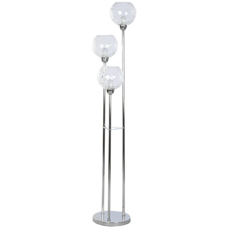 Lampara Pie Hierro Cristal 30X30X172 3 Bolas (1/5)