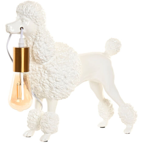 Lampara Sobremesa Resina 40X15X36 Perro Blanco (1/5)