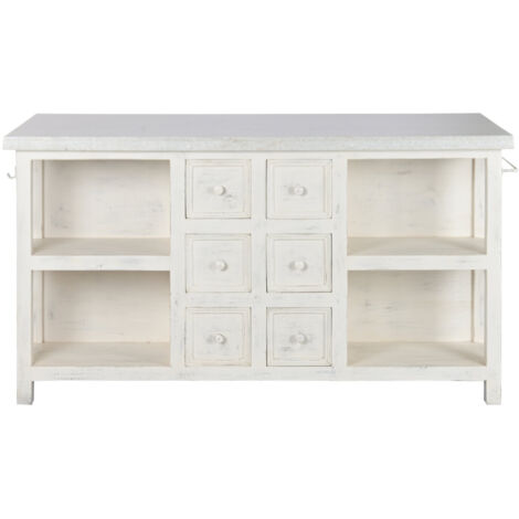 Isla Cocina Madera Marmol 168X76X92 Decape Blanco (1/5)