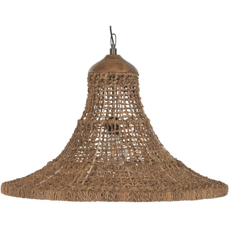 Lampara Techo Fibra 75X75X55 Hecho A Mano Natural (1/5)
