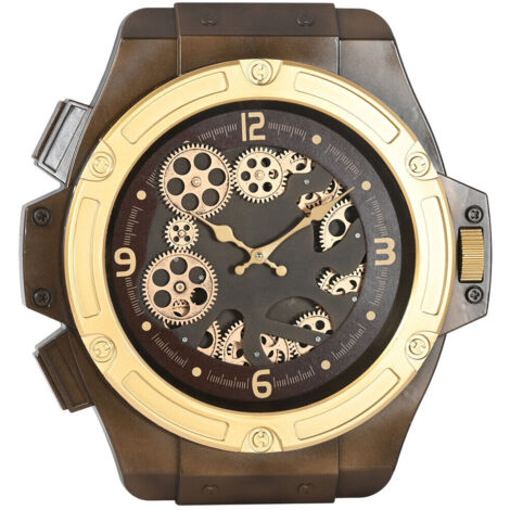 Reloj Pared Hierro 47X6,4X50 Movimiento Dorado (1/5)