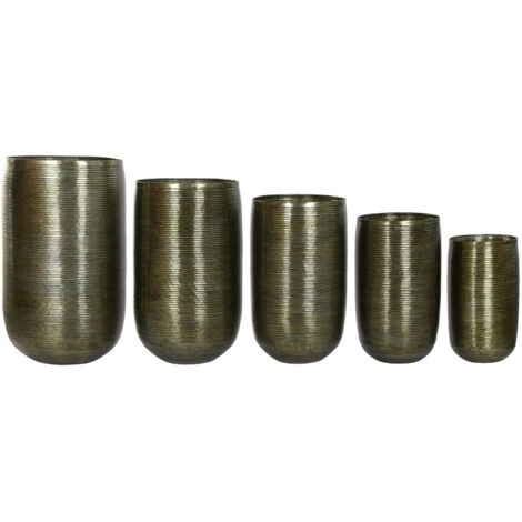 Macetero Set 5 Aluminio 51,5X51,5X91 Envejecido (1/4)