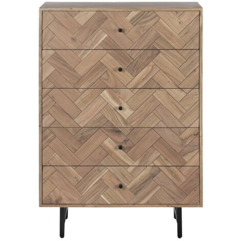 Chifonier Acacia Metal 80X40X115 Marron Claro (1/5)