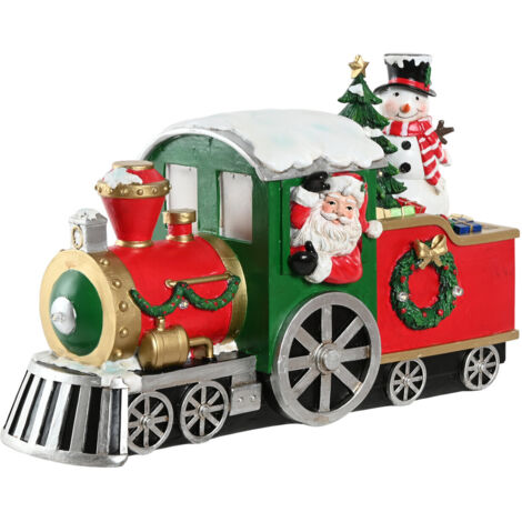 Figura Led Resina 31X13X19 Tren Rojo