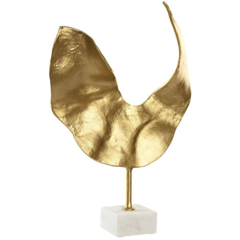 Figura Aluminio Marmol 38X10X55 Abstracto Dorado