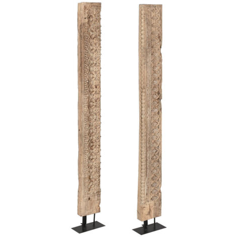 Escultura Madera Tallada 15X10X129 Pieza Unica