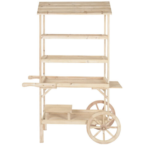 Expositor Abeto Mdf 115X68X168 Carro Natural