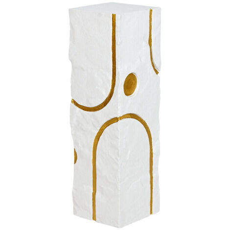Pedestal Mdf 25X25X80 Moderno Rugoso Blanco (1/4)