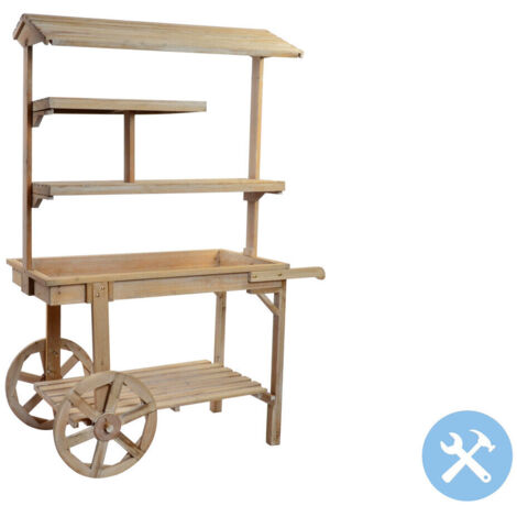 Expositor Madera 118X53X166 4 Estantes Natural (1/4)
