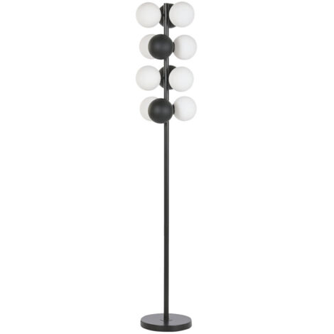 Lampara Pie Metal Cristal 28X28X155 Bolas Negro (1/5)