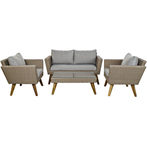Sofa Set 4 Ratan Sintetico 137X66X73 Exterior (1/5)