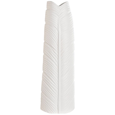 Jarron Gres 33X10X70 Hoja Blanco