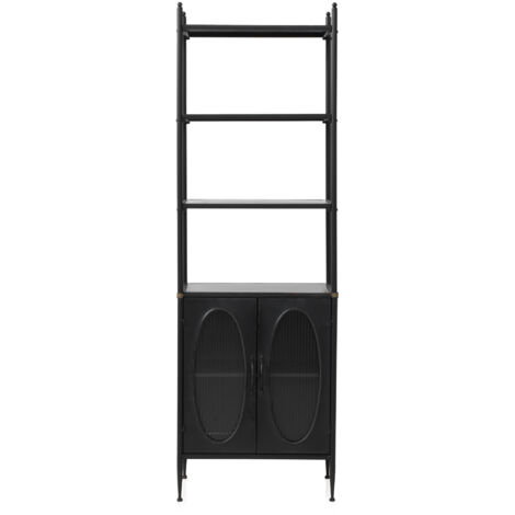 Estanteria Con Estructura De Metal, Puertas Con Cristal De Forma Oval (1/4)