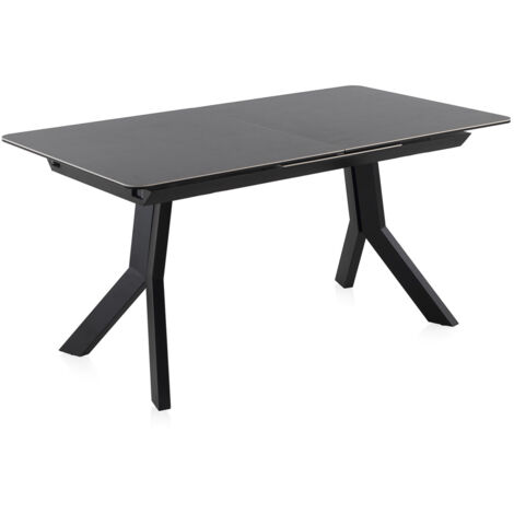 Mesa Extensible Gris Tablero Cerámico Y Patas Metálicas 160/210X90 Cm (1/4)
